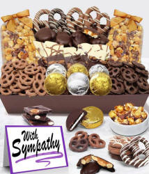 With Sympathy - Belgian Chocolate Covered Snack Tray - Sympathy Gifts - Sympathy Gift Baskets