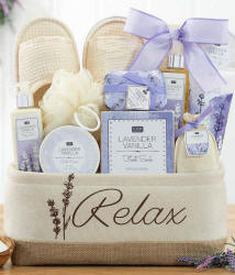 Lavish Lavender Spa Set - Bath and Body Gift Baskets - Spa Gift Delivery - Bath and Body Gift Sets for her - Womens Gifts