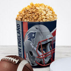 New England Patriots Popcorn Tin - Sports Gift Baskets - Sport Themed Gift Basket Delivery - Gifts Baskets for men