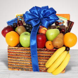 Fruit & Gourmet Snack Basket - Same Day Delivery - Premium