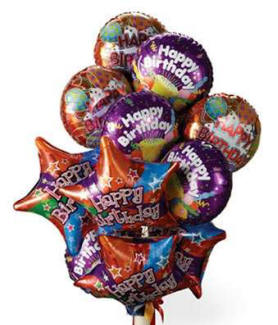 One dozen mylar birthday balloons delivered to home in USA