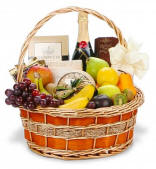 Champagne Fruit and Gourmet Gift Basket $144.95 Same day delivery to Denver