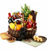 Executive Gourmet Fruit Wine and Gourmet Food Gift Basket $179.95 Same Day Delivery