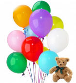 One dozen latex balloons with teddy bear $44.95