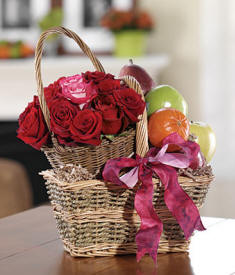 Fruit & Roses Gift Basket