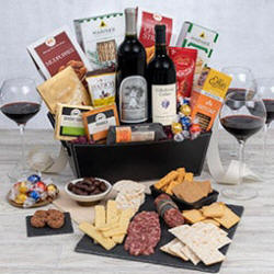 Silver Oak & Cakebread - Red Wine Wedding Gift Basket - Wedding Gift Baskets - Wedding Gift Basket Delivery - Wedding Gift Sets - Wedding Gifts