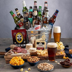 Around The World Beer Bucket - 12 Beers - Beer Gift Basket Delivery - Beer Gifts for Men - Beer Gifts for any occasion - Beer Gift Buckets foor him